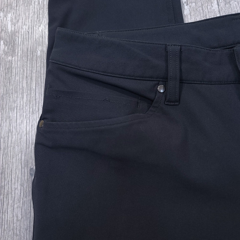 Lululemon ABC Pant Slim Men 28x32 Black Warpstreme 5-Pocket Trousers - Picture 4 of 10